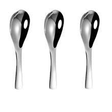 Cterwk3PCS Edelstahllöffel, 16,7 cm Küchenlöffelset für Suppe, Reis, Tee, Milch, Kaffee, Dessert, größere Ausführung