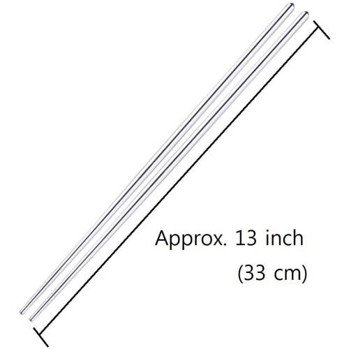 2 ζευγάρια μακριά chopsticks από ανοξείδωτο ατσάλι, 13 ιντσών, πολλαπλών χρήσεων chopsticks