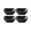 Elegant Stone Pattern Ceramic Tableware Set with Stackable Dip Bowls for Appetizers, Black 1