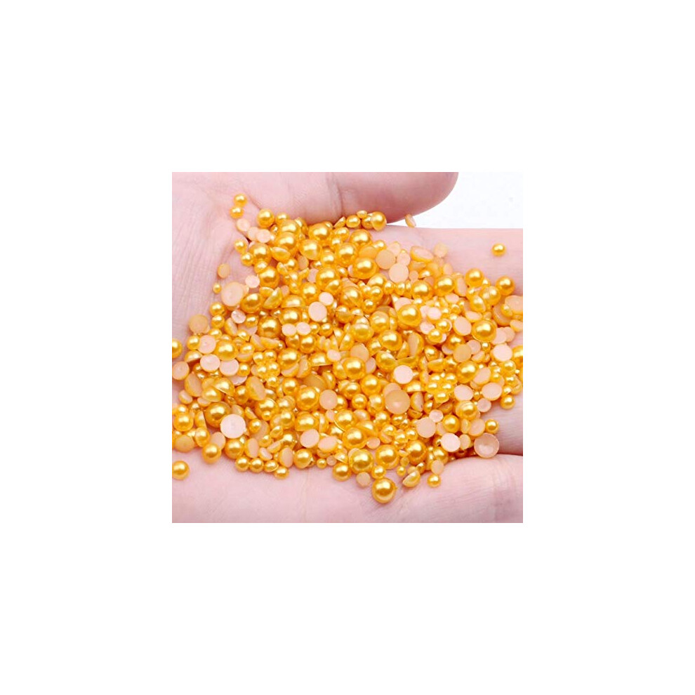 Gold Nail Art Pearls 1.5Mm Metallic Flatback Resin Beads For Crafts Diy Decoration 10000Pcs