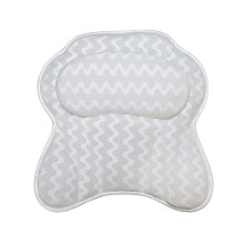 Ergonomic Spa Bath Pillow with Neck and Shoulder Support, Six Suction Cups, QuickDry Fabric