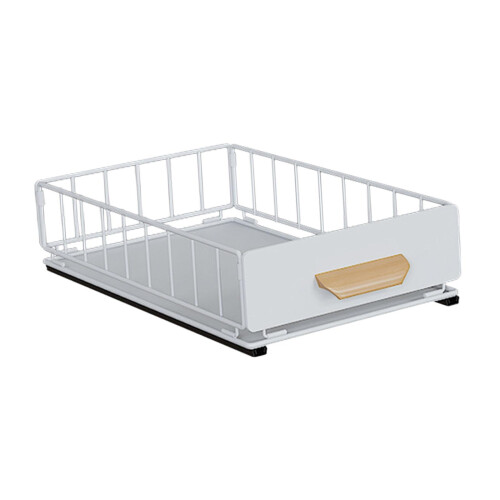 Pull Out Cabinet Organizer with Sliding Shelf for Under Sink Storage, White, 45x24x6cm