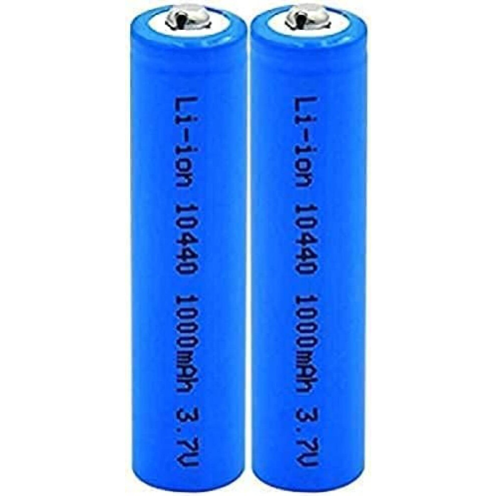 3.7V 1000mAh 10440 Rechargeable Lithium Ion Battery Pack for Electric Shaver, Long Lifespan, 2pcs