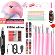 Acrylic Nail Kit with Electric Nail Drill and Drill Bits for SalonQuality Acrylic Extensions, Black