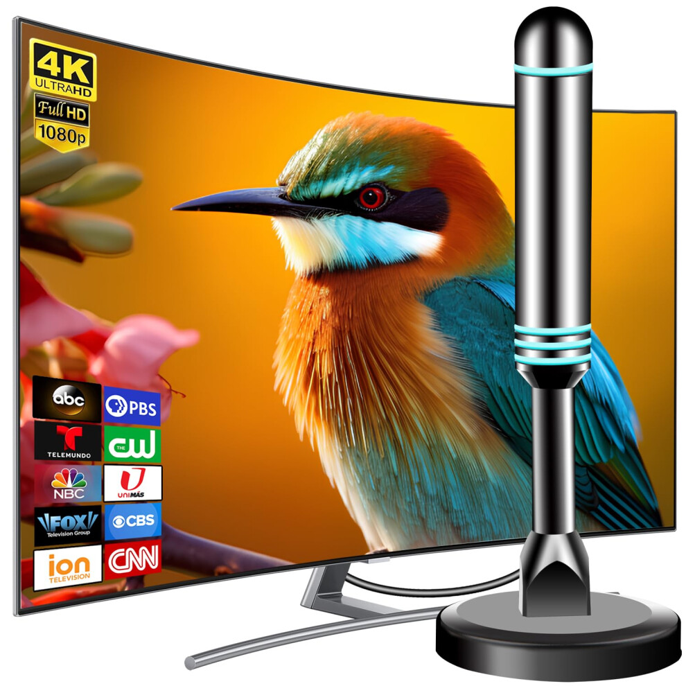 Indoor Hdtv Antenna 120 Mile Range With Magnetic Base, 4K 1080P Longrange Reception For Smart Tv 9450606514820