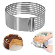 Cake Cutting Set 612 Inch Adjustable Stainless Steel Cake Slicer Ring for Wedding Birthday Party
