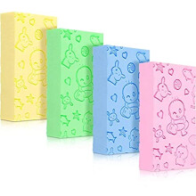 Bath Sponge with Gentle Exfoliation for Sensitive Skin, BabyFriendly Soft Shower Sponge, Pink, Small