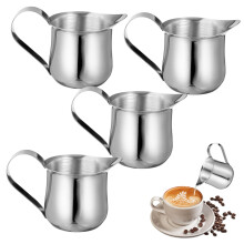 4pcs Stainless Steel Milk Frothing Pitcher 50ml Espresso Measuring Cup with Scale for Home Coffee