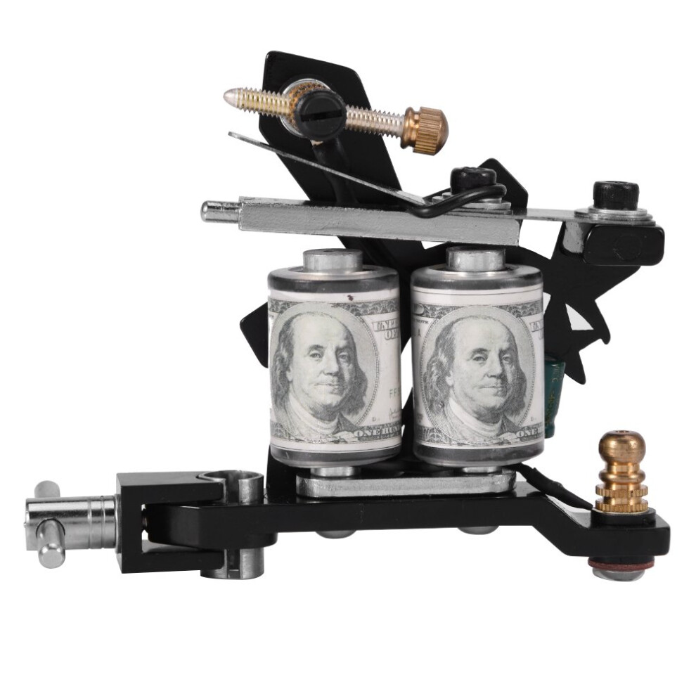 Professional 10 Wrap Coil Tattoo Machine for Lining and Shading, Copper Metal Gun with Strong Motor