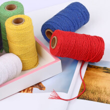 Hesroicy 1 Roll 2mm Macrame Cord Colorful Colorfast Soft Twisted Cotton Rope Macrame Yarn for Knitting
