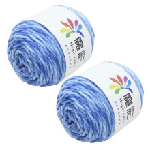 Uanit Ombre Yarn 2 Pack, Rainbow Variegated Cotton Yarn, Soft Color Changing Knitting Yarn for Crafts & Beginners