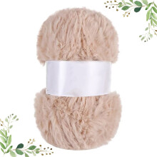 Hot Sale! TAKTUK Chunky Yarn, 2 Skeins Faux Eyelash Yarn Compatible with Crochet Knit, Imitation Wool, Home Essentials, Khaki