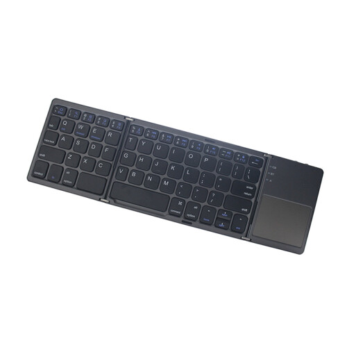 Blasgw Foldable Bluetooth Keyboard Portable BT Wireless Keyboard With Touchpad For Android PC Tablet Black