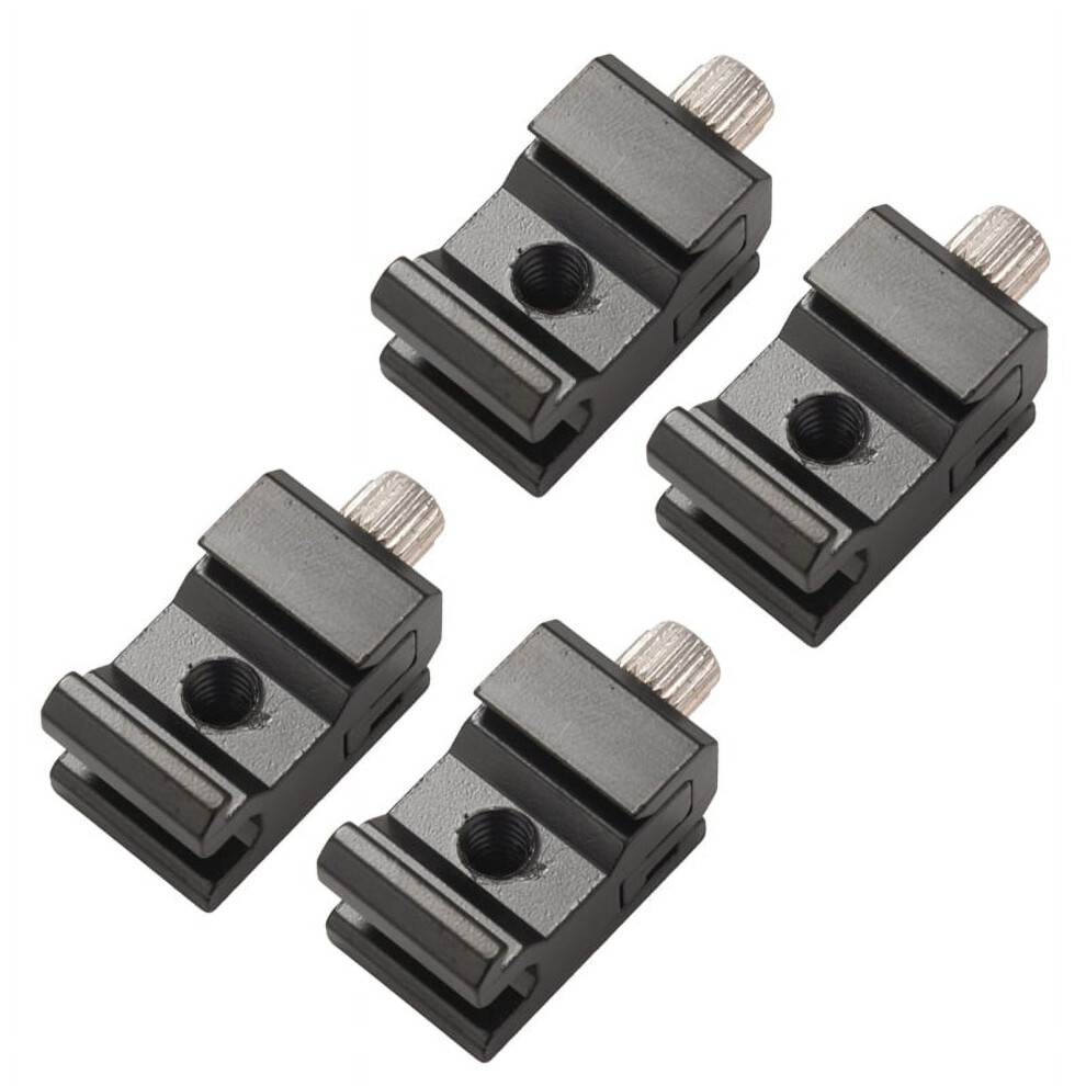 4 Pack Cold Shoe Bracket Adjustable Metal Cold Shoe Adapter Mount For Dslr Camera Flash Shoe Mount Black 9448990275168