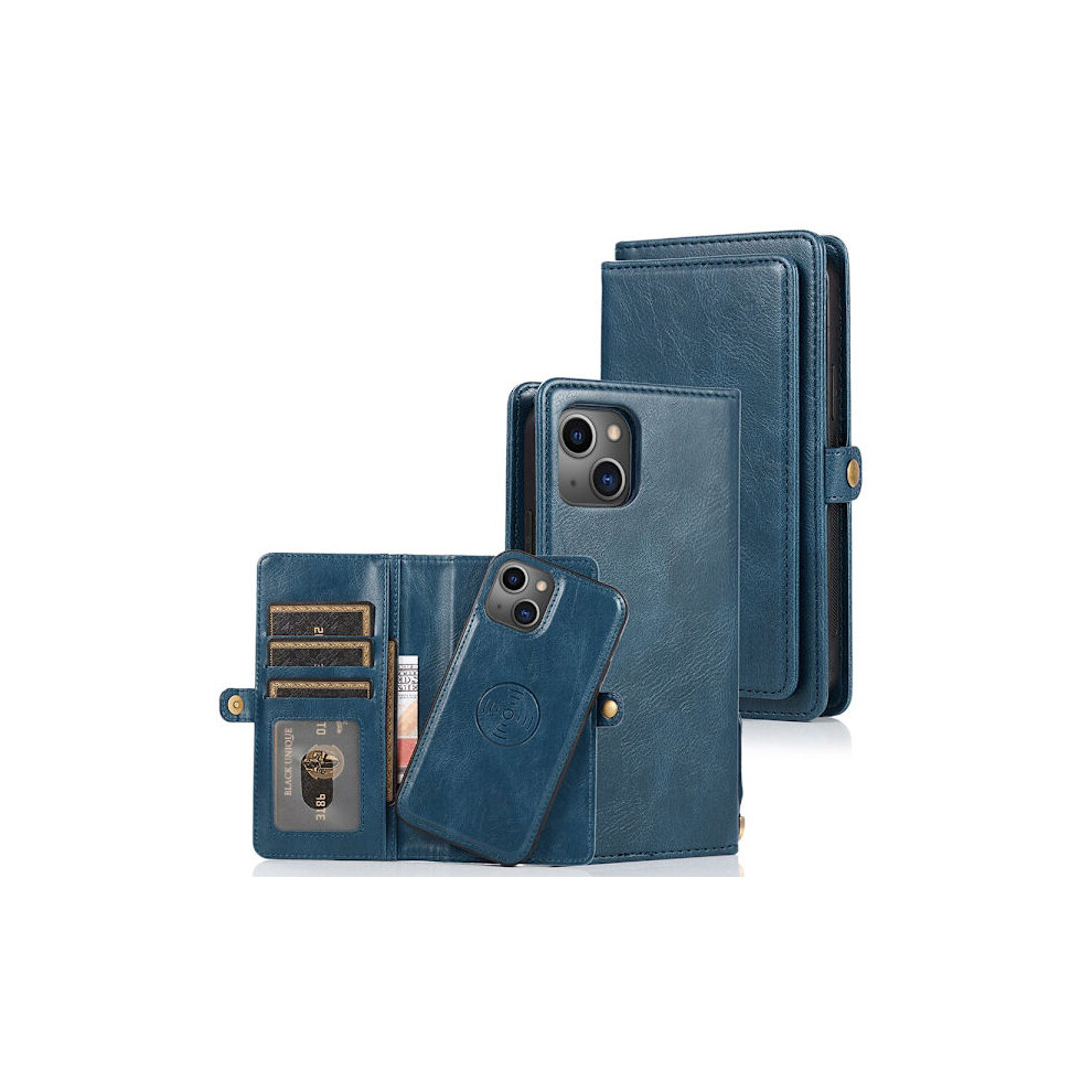 Compatible With Iphone 14 - Professional Practical Wallet Case Dark Blue 9322103596497