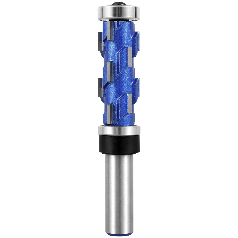 1/2In Shank Flush Trim Router Bit Hss Double Bearing Spiral Cutter For Soft & Hard Wood, Compatible With Common Router Models 9322103597142