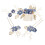 Pettine per capelli da sposa Tkrady con fiore blu e rosa e perle, accessorio per capelli da sposa e damigelle. 1
