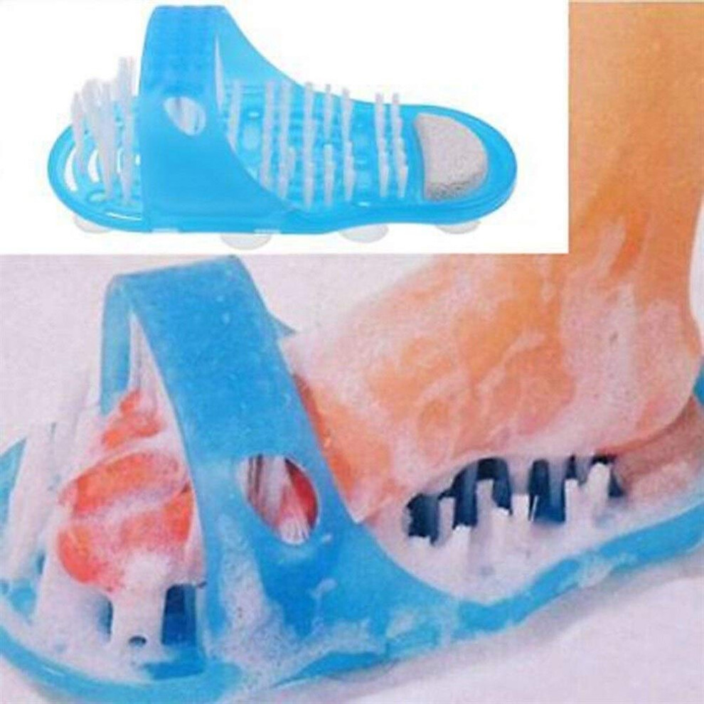 Blue Foot Scrubber With Pumice Stone Shower Foot Massager Slippers For Dead Skin Removal
