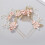 Pettine per capelli da sposa Tkrady con fiore blu e rosa e perle, accessorio per capelli da sposa e damigelle. 4