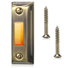 Leke wandgemonteerde antieke messing verlichte metalen deurbel met drukknop