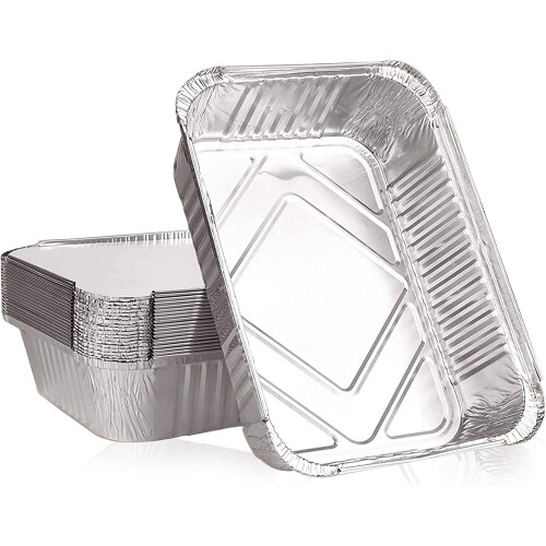 Casewin50Pack Δίσκοι από Αλουμινόχαρτο 2250ML, Δοχεία μιας χρήσης για ψήσιμο, μπάρμπεκιου,