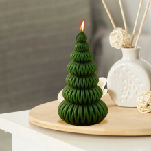 Quinlirra Weihnachtskerzen-Set im Ausverkauf, Origami-Kerzen in Form eines Nadelbaums, Weihnachtswachskerzen für die Festtagsdekoration, Geschenke