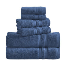Mainstays Performance Solid 6-teiliges Badetuchset, Indigo