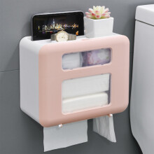 Pinkfarbener Toilettenpapierhalter mit Ablage – kompatibel mit Toilettenpapierrollenhaltern, inklusive Aufbewahrungsschublade für Feuchttücher,