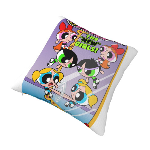 Η εξαιρετικά μαλακή μαξιλαροθήκη Powerpuff Girls με φερμουάρ για υπνοδωμάτιο, καναπέ, 2