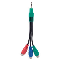 Cabo adaptador VOSS 3.5mm AUX para Componente Verde Azul Vermelho YPbPr