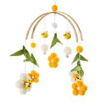 Baby Crib Mobile for /Bees Nursery Mobile/Nursery Mobile/Gender Neutral Felt Ball Mobile/Ceiling