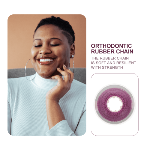 Ελαστική ταινία Power Band Ease Dental Ortho Chain για σιδεράκια (Μωβ) 1