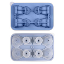 Cubitera de silicona con formas divertidas, bandeja grande para cubitos de hielo con tapa de embudo, fácil desmoldar. 1 unidad.