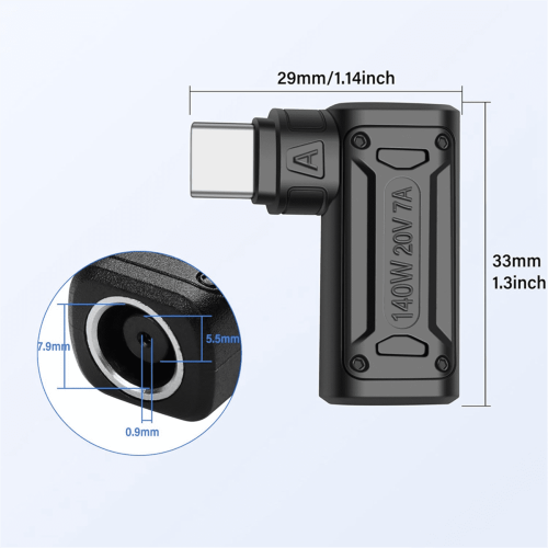 Nabíjací adaptér PD140W DC na Type-C, DC samica na USB-C samec, pre telefón, tablet, notebook (A) 2