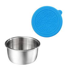 Winysin Edelstahlbecher 50 ml, versiegeltes Gemüsefach mit Silikondeckel, Dressingbehälter, Ketchup-Dip-Becher
