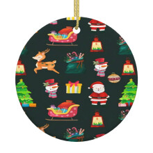 Fröhliche Weihnachten! Weihnachtlicher Hängeschmuck für den Weihnachtsbaum – Festliche Keramik-Hängedekorationen – Geschenkideen für
