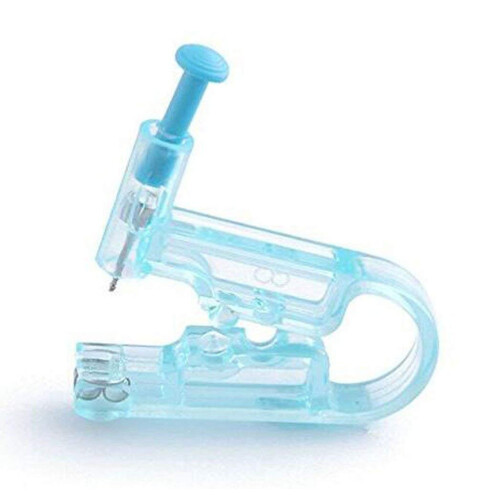 Ear Piercing Kit 6Pcs Blue Disposable Gun with Studs, Precise Control and Easy Thumb Operation 1