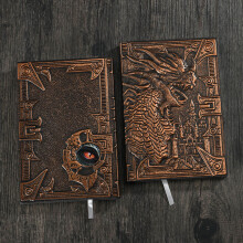 Caiet Qwtwty Retro în relief cu dragon malefic, dinozaur, blocnotes european, stereoscopic, 100 de pagini, la reducere