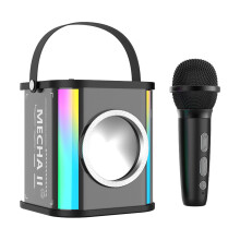 VALSEEL Bærbar Trådløs Karaoke Høyttaler 15W HiFi Stereo, Fargerik Lys, Mikrofon Inkludert, 4000mAh, Bluetooth Subwoofer