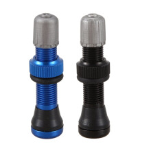 2x Tubeless-venttiili polkupyörän venttiili maantiepyörän tubeless-renkaille messinkiytiminen alumiinirunkoinen varsi tubeless-tiiviste musta ja