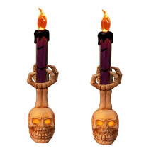 Poaug Hot Sale, Lyslykt Salg Glow: Skjelett Hånd Lysestake Dekor for Spøkelsesaktige Halloween-scener 1/2/3 stk Rom Rosa