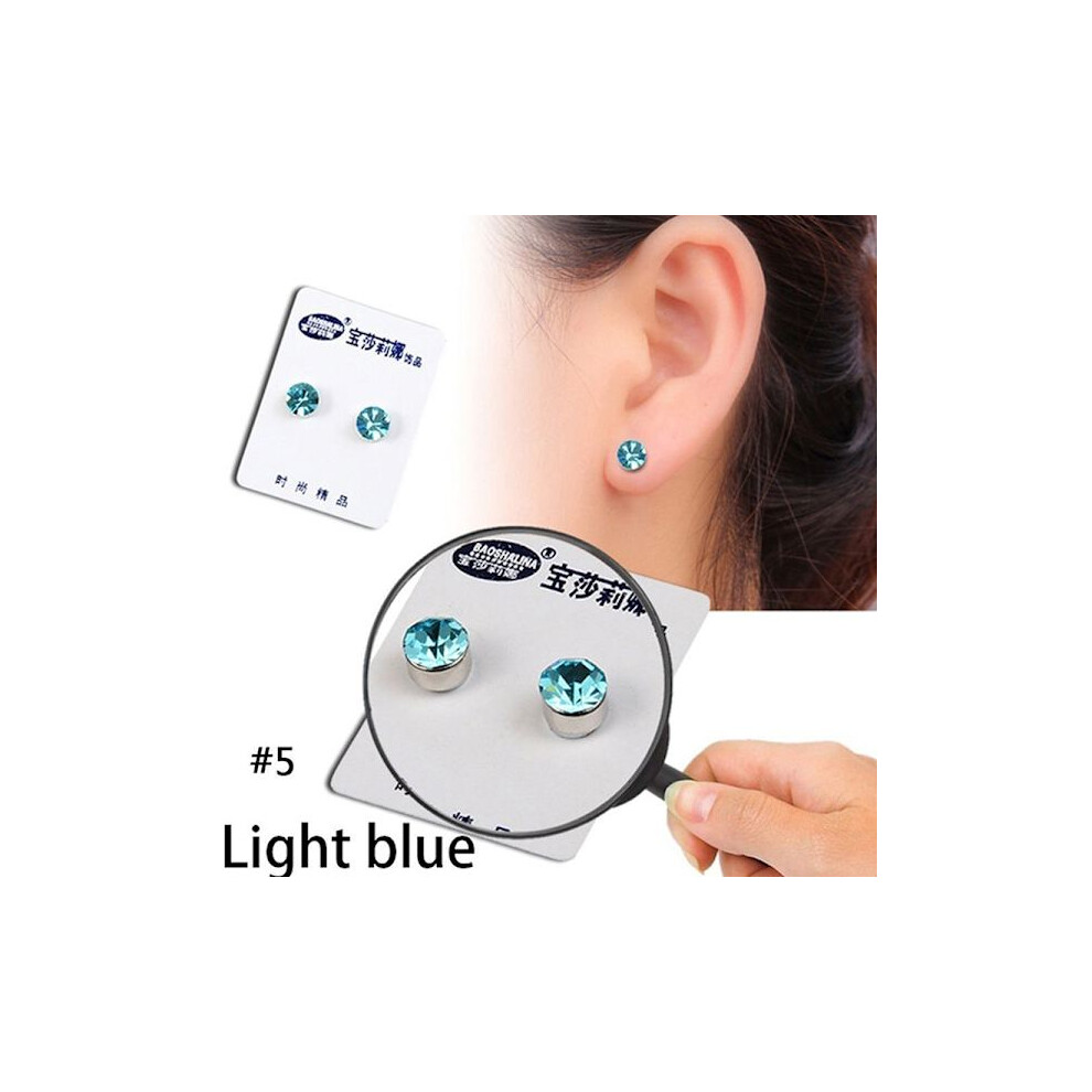Magnetic Slimming Earrings Acupressure Weight Loss Earring White Lake blue