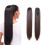 Perruque synthétique longue et lisse à pinces, queue de cheval, noire, taille unique 2