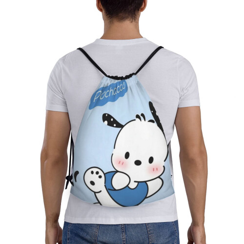 Τσάντα Pochacco Classic με κορδόνι, πτυσσόμενη, αθλητική, γυμναστικής, τσάντα με κορδόνι, 1