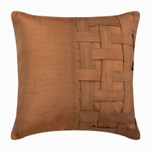Față de pernă HomeCentric aurie, 50x50 cm, model împletit în coș, pachet de 2, compatibilă cu cărămizi aurii maro