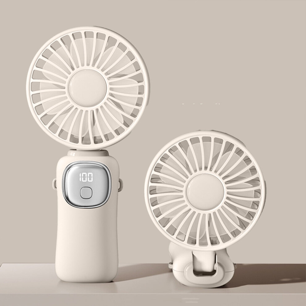 Maxiaoxia Jiletang Folding Digital Display Handheld Fan Desktop Small Fan Usb Charging Summer Artifact Fan For Home Office Travel Etc 9433291465950