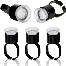 Tattoo Ink Ring Cups with Sponge 50pcs for Microblading Pigment and Eyelash Extension Glue