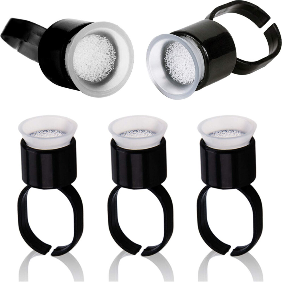 Tattoo Ink Ring Cups with Sponge 50pcs for Microblading Pigment and Eyelash Extension Glue