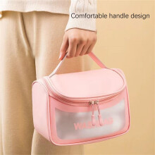 Borsa cosmetica Yonrjhukm, beauty case, nuova borsa per il trucco alla moda con lettere, borsa di grande capacità