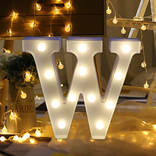 WinysinAlphabet LED-Buchstabenleuchten, weiße Kunststoffbuchstaben, stehend oder hängend 1